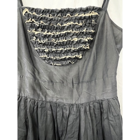 Sleeveless Dress Eyelet Detail Ruffle Trim Casual Summer Dress - Picture 2 of 6